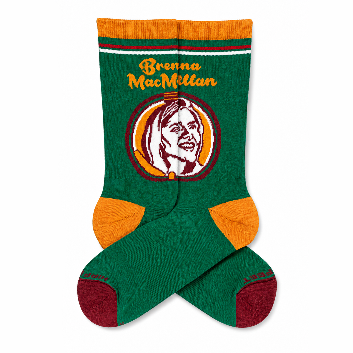 Brenna Mac Green Retro Socks