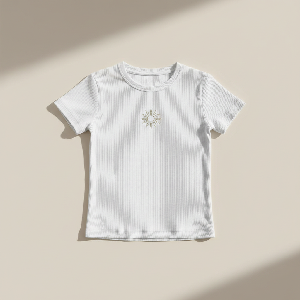 Baby Rib Tee flat lay product photo